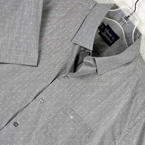 Texas Standard Camp Shirt Mens XL Gray Polka Dot Classic Western Cowboy Ranch